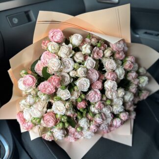 Мікс із 35 піоновидних троянд з оформленням від DonnaRosa, висота 50–60 см