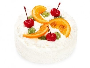 Торт «Фруктова феєрія» 0,9 кг - шоколадний бісквіт з масляним кремом, вишнями, ківі та цукатами апельсина