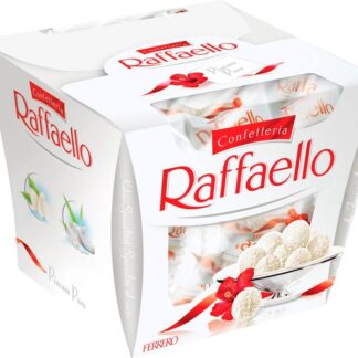 Цукерки Raffaello 150 г – ніжний делікатес від Ferrero із кремовою начинкою та хрустким кокосовим покриттям.